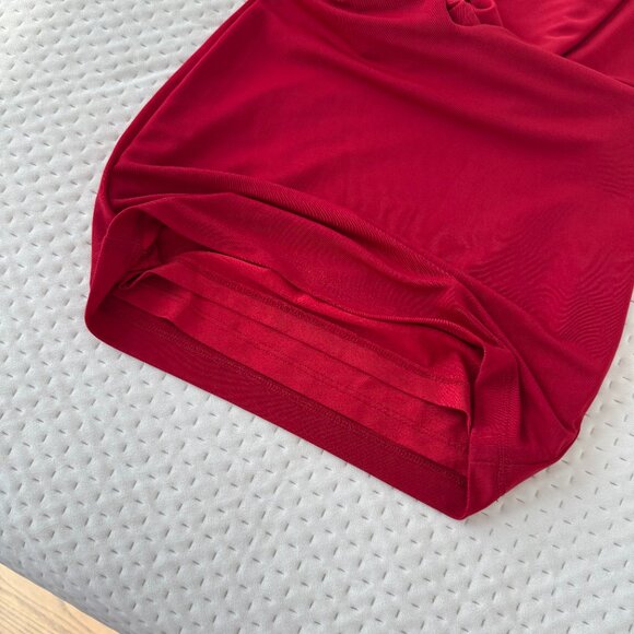 MEET ME AT THE BAR RED MINI DRESS DEEP PLUNGE XXS - Picture 7 of 7